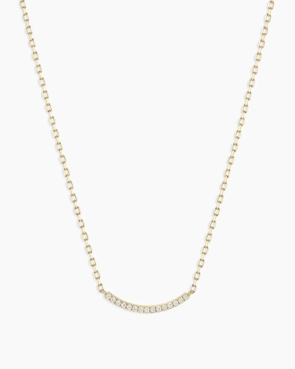 BNWOT Gorjana 14K Solid Gold Diamond Taner Bar Necklace (Full-Sized, Retired)